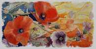 A cutting from Poppies Sinfonia a watercolor by Lucia Cappa